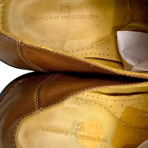 Sandro Moscoloni Norridge Cap Toe Oxford Dress Shoes Brown Leather Mens 11EEE - Picture 6 of 10